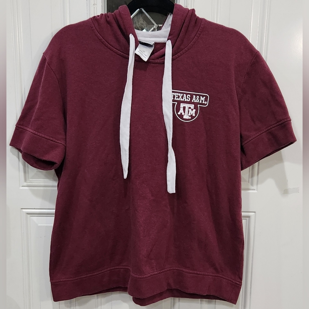 Texas A&M Aggies maroon short sleeve sweatshirt hoodie pullover women's …